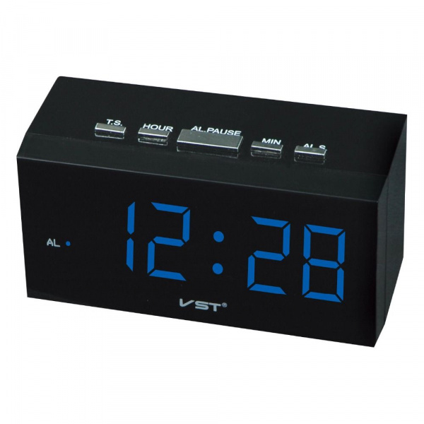 VST-772-5 часы электронные (синие цифры) кабель с USB, блок в комплект не входит!  оптом