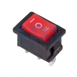 REXANT 36-2144 Выкл. клавишный 250V 6А (3с) ON-OFF-ON красн с нейтр Mini (RWB-205,SC-768) (10)   оптом
