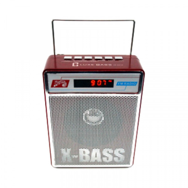Радиоприёмник LUXE BASS LB- A4 +аккумулятор+USB/SD красный   оптом