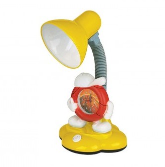 Camelion светильник KD-388 с Часами жёлтый настольный 40Вт E27   оптом