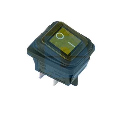 REXANT 36-2363 Выкл. клавишный 250V 15А (4с) ON-OFF жёлтый с подсв. ВЛАГОЗАЩИТА (RWB-507) (10) оптом