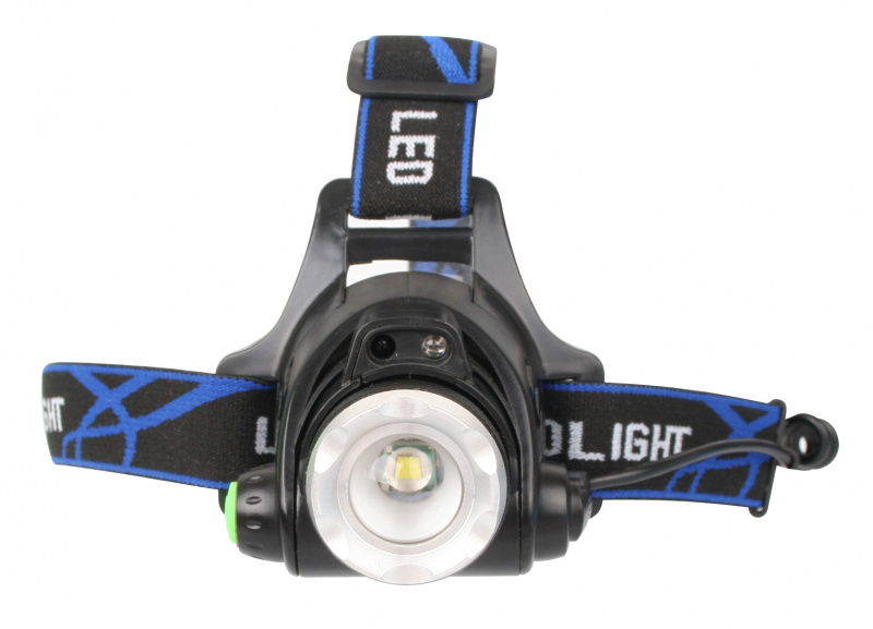 Ultraflash фонарь E1336 налобный аккум. (чёрный, 1LED, 3 Ватт, фокус, 2 аккум. 3 реж., бокс)  оптом
