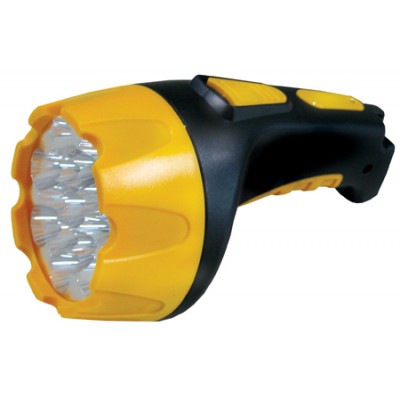 Ultraflash фонарь 3815 LED аккум. (220В, чёрный/жёлтый, 15LED, 2 режима,SLA, пласт. кор.) 1/5/40 оптом