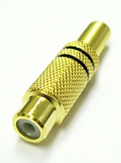 Арбаком APP-095_Bk разъём RCA(тюльпан) гнездо, на кабель (золото,2 чёрные полосы)  оптом