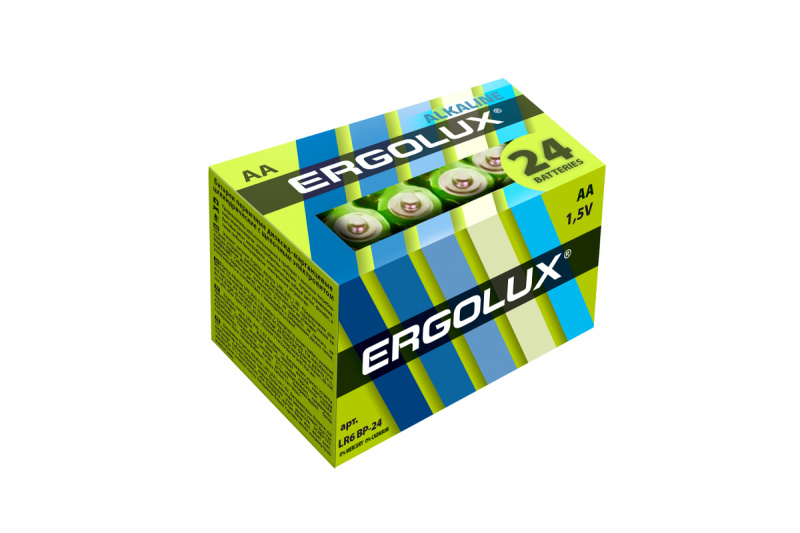 Ergolux батарейка LR-06 BP-24 (картон. кор.) 24/240/480! оптом