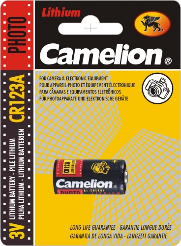 Camelion батарейка CR123A  1бл (CR123A-BP1, фото,3В) 1/10/120/20! оптом