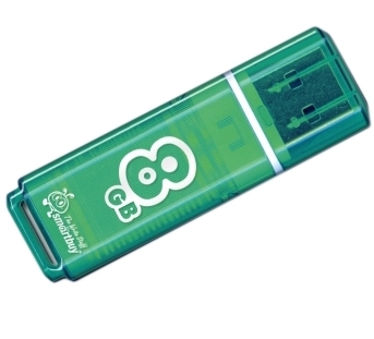 флешка  8 GB USB 2.0 Smartbuy Glossy series Green оптом