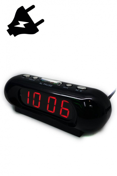 VST-716-1 часы электронные (красные цифры) кабель с вилкой  оптом